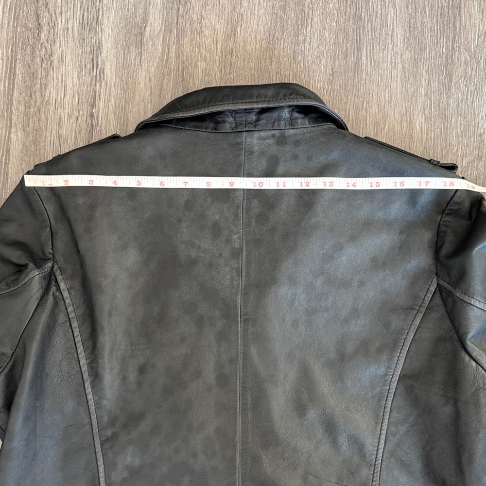 Barneys Originals Classic Black Leather Moto Jacket - Picture 16 of 17